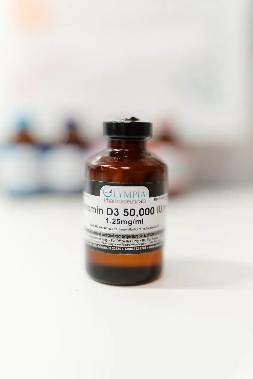 Vitamin D3 bottle from Olympia Pharmaceuticals.