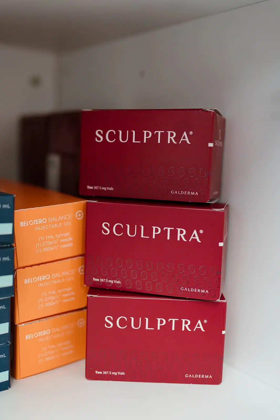 Sculptra boxes at Vitality Collective Aesthetics and Wellness.